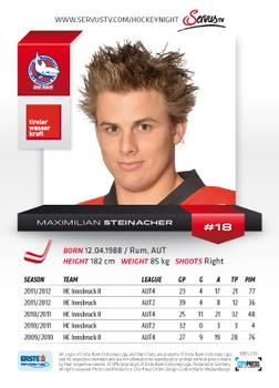 2012-13 Playercards EBEL #EBEL-258 Max Steinacher Back