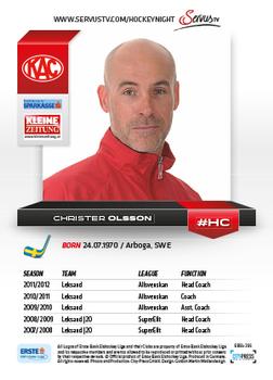 2012-13 Playercards EBEL #EBEL-295 Christer Olsson Back