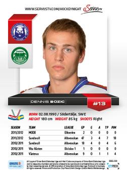 2012-13 Playercards EBEL #EBEL-298 Dennis Bozic Back
