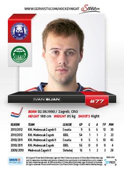 2012-13 Playercards EBEL #EBEL-300 Ivan Sijan Back