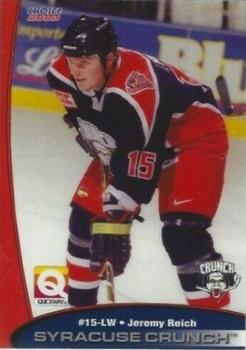 2002-03 Choice Syracuse Crunch (AHL) #9 Jeremy Reich Front