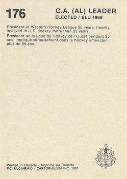 1987 Cartophilium Hockey Hall of Fame #176 Al Leader Back