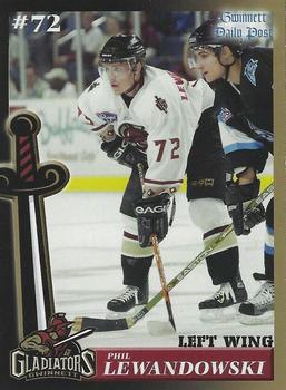 2003-04 Gwinnett Daily Post Gwinnett Gladiators (ECHL) #22 Phil Lewandowski Front