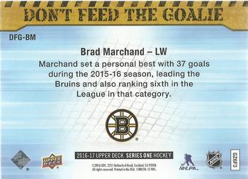 2016-17 Upper Deck - Don't Feed The Goalie #DFG-BM Brad Marchand Back