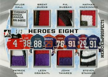 2016-17 Leaf In The Game Heroes and Prospects  - Hero 8 - Silver #H8-02 Taylor Hall / Patrick Kane / Brent Burns / Leon Draisaitl / P.K. Subban / John Tavares / Nathan MacKinnon / Steven Stamkos Front