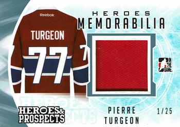 2016-17 Leaf In The Game Heroes and Prospects  - Hero Memorabilia - Platinum #HM-38 Pierre Turgeon Front