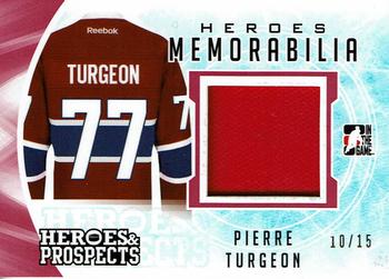 2016-17 Leaf In The Game Heroes and Prospects  - Hero Memorabilia - Red #HM-38 Pierre Turgeon Front