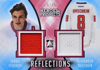 2016-17 Leaf In The Game Heroes and Prospects  - Reflections - Red #R-07 Sergei Fedorov / Alexander Ovechkin Front