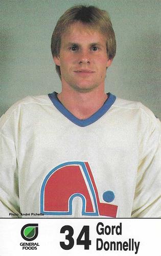1985-86 General Foods Quebec Nordiques #NNO Gord Donnelly Front