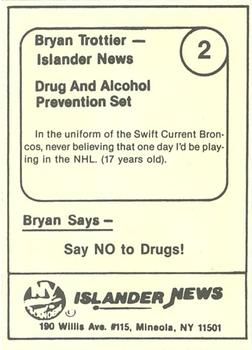1985 New York Islanders News Bryan Trottier #2 Bryan Trottier Back