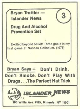 1985 New York Islanders News Bryan Trottier #3 Bryan Trottier Back