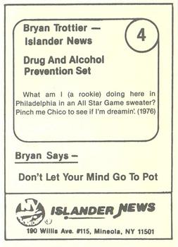 1985 New York Islanders News Bryan Trottier #4 Bryan Trottier Back