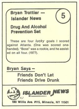 1985 New York Islanders News Bryan Trottier #5 Bryan Trottier Back