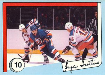 1985 New York Islanders News Bryan Trottier #10 Bryan Trottier / Ulf Nilsson / Anders Hedberg Front