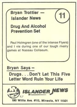 1985 New York Islanders News Bryan Trottier #11 Bryan Trottier / Paul Holmgren Back