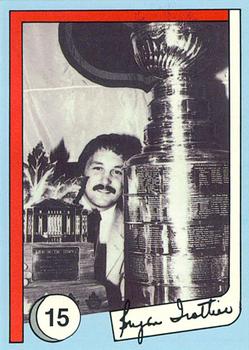 1985 New York Islanders News Bryan Trottier #15 Bryan Trottier / Stanley Cup / Conn Smythe Trophy Front