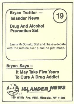 1985 New York Islanders News Bryan Trottier #19 Bryan Trottier / Stefan Persson / Lanny McDonald Back