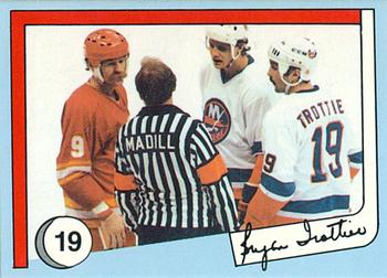1985 New York Islanders News Bryan Trottier #19 Bryan Trottier / Stefan Persson / Lanny McDonald Front