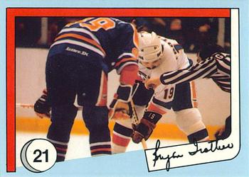1985 New York Islanders News Bryan Trottier #21 Bryan Trottier / Wayne Gretzky Front
