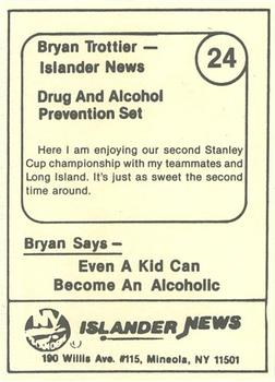 1985 New York Islanders News Bryan Trottier #24 Bryan Trottier / Stanley Cup Back