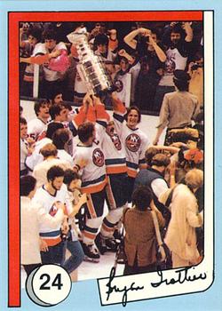 1985 New York Islanders News Bryan Trottier #24 Bryan Trottier / Stanley Cup Front