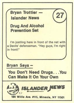 1985 New York Islanders News Bryan Trottier #27 Bryan Trottier / Murray Brumwell Back