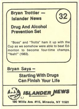 1985 New York Islanders News Bryan Trottier #32 Bryan Trottier / Mike Bossy / Stanley Cup Back