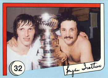 1985 New York Islanders News Bryan Trottier #32 Bryan Trottier / Mike Bossy / Stanley Cup Front