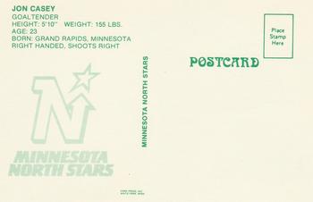 1985-86 Minnesota North Stars Postcards #NNO Jon Casey Back