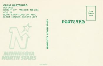 1985-86 Minnesota North Stars Postcards #NNO Craig Hartsburg Back