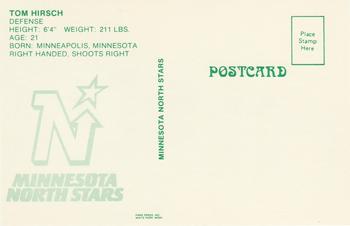1985-86 Minnesota North Stars Postcards #NNO Tom Hirsch Back