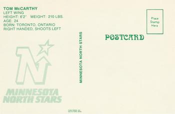 1985-86 Minnesota North Stars Postcards #NNO Tom McCarthy Back