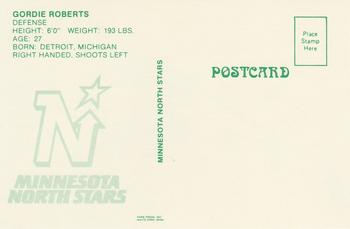 1985-86 Minnesota North Stars Postcards #NNO Gordie Roberts Back