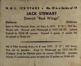 1949-50 World Wide Gum NHL Ice Stars Wrappers #10 Jack Stewart Front