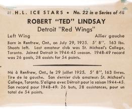 1949-50 World Wide Gum NHL Ice Stars Wrappers #22 Ted Lindsay Front