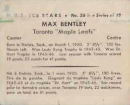 1949-50 World Wide Gum NHL Ice Stars Wrappers #26 Max Bentley Front