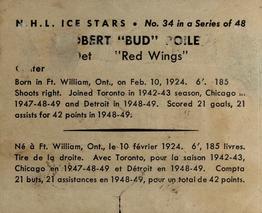 1949-50 World Wide Gum NHL Ice Stars Wrappers #34 Robert 