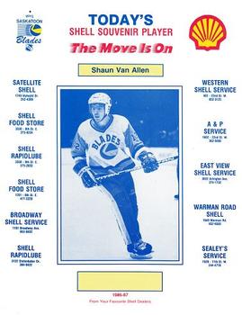 1986-87 Shell Saskatoon Blades (WHL) #NNO Shaun Van Allen Front
