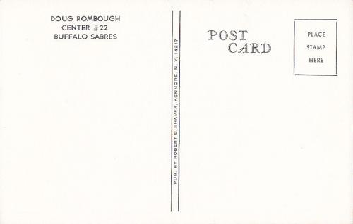 1973-74 Buffalo Sabres Postcards #NNO Doug Rombough Back