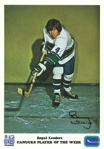 1973-74 Royal Bank Vancouver Canucks #NNO Barry Wilkins Front