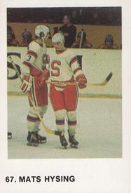 1973-74 Williams Hockey (Swedish) #67 Mats Hysing Front