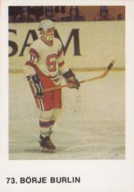 1973-74 Williams Hockey (Swedish) #73 Borje Burlin Front