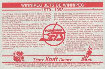 1992-93 Kraft - Kraft Dinner Teams #NNO Winnipeg Jets  Back