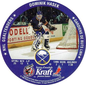 1992-93 Kraft - Kraft Peanut Butter NHL Goaltenders #NNO Dominik Hasek / Chris Terreri Front