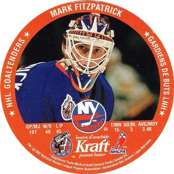 1992-93 Kraft - Kraft Peanut Butter NHL Goaltenders #NNO Andy Moog / Mark Fitzpatrick Back