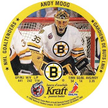 1992-93 Kraft - Kraft Peanut Butter NHL Goaltenders #NNO Andy Moog / Mark Fitzpatrick Front