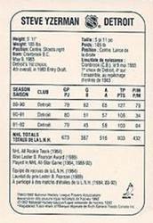 1992-93 Kraft - Kraft Singles All-Stars #NNO Steve Yzerman Back