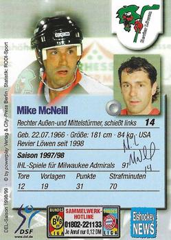 1998-99 Powerplay DEL (German) #004 Mike McNeill Back