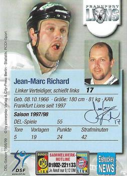 1998-99 Powerplay DEL (German) #148 Jean-Marc Richard Back