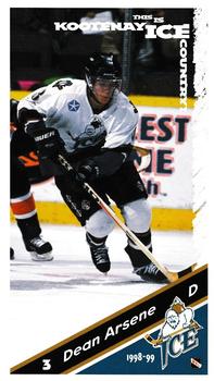 1998-99 Kootenay Ice (WHL) #3 Dean Arsene Front
